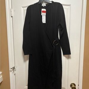 Elegant Black Wrap Dress